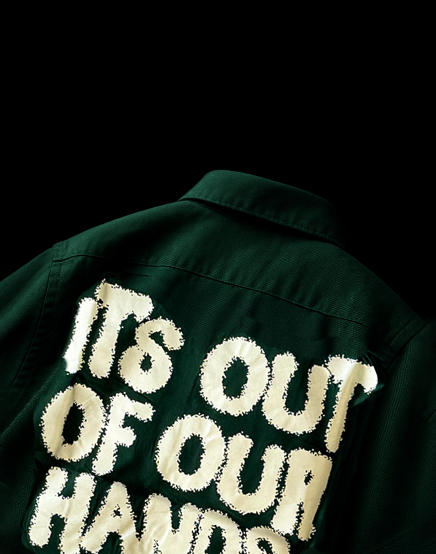 Statement Graphic Green Shirt – "It's Out of Our Hands" printed light weight Unisex Shirt