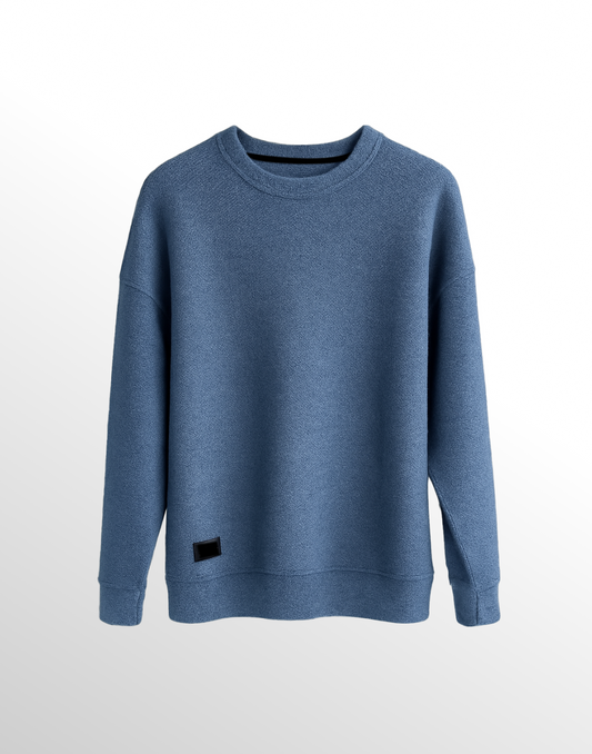 Unisex Heather Netted Knit Crewneck Sweater – 100% Premium Wool | Wishnew Clothing Studio