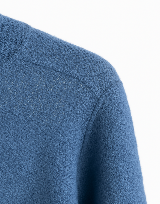 Unisex Heather Netted Knit Crewneck Sweater – 100% Premium Wool | Wishnew Clothing Studio