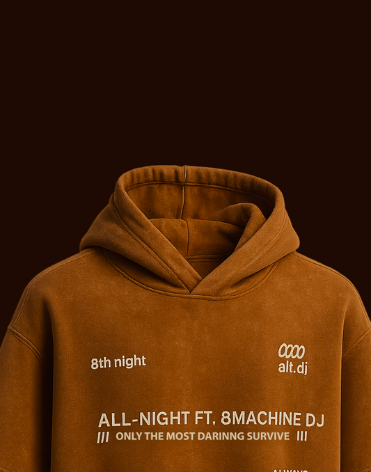 Brown 8th NIght Acid-Wash Hoodie – Burnt Sienna Edition